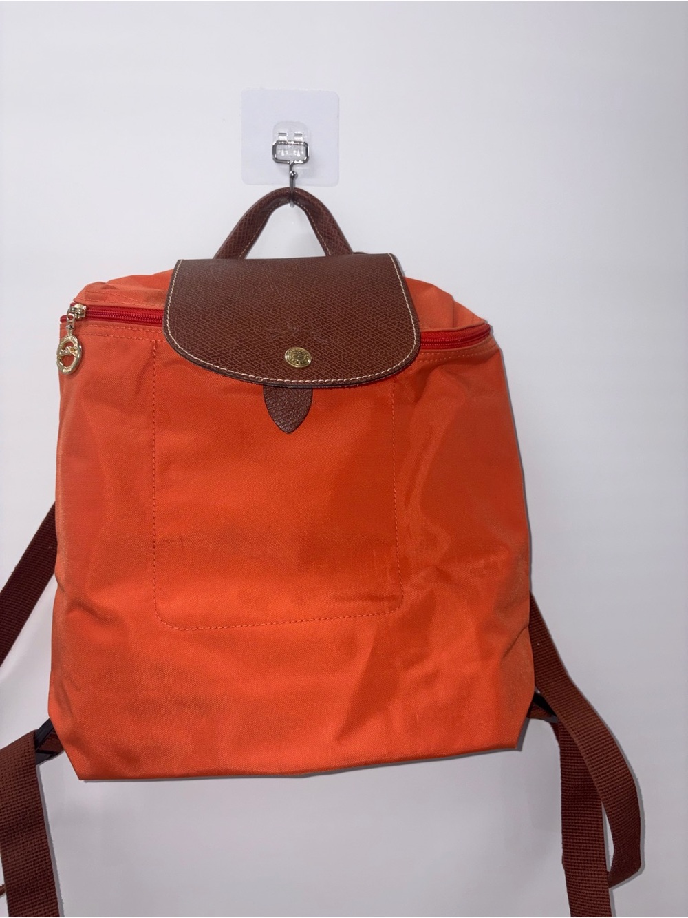 Orange Nylon Longchamp Le Pliage Backpack